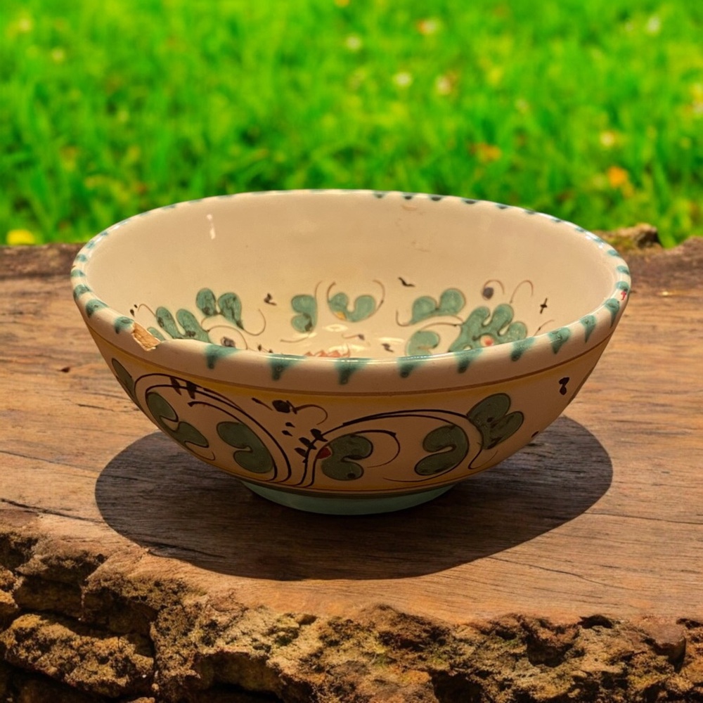 Vintage P.V. Italy Ceramic Pottery Rooster Bowl Hand Painted Mid Century - Picture 6 of 10